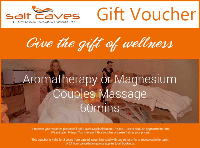 Aromatherapy or Magnesium Couples Massage Gift Voucher | 60mins