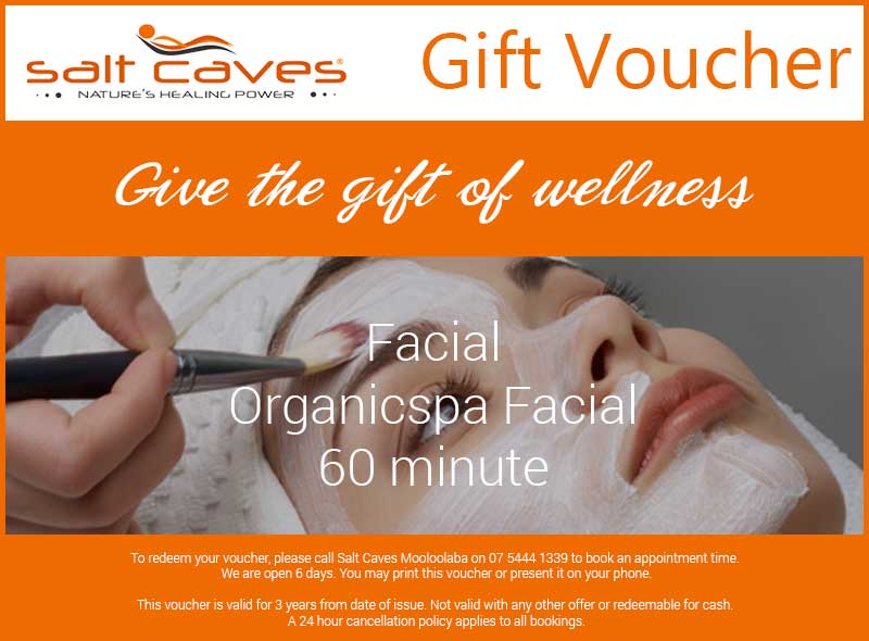 Salt Caves Facial Gift Voucher: Organicspa Facial 60 minute