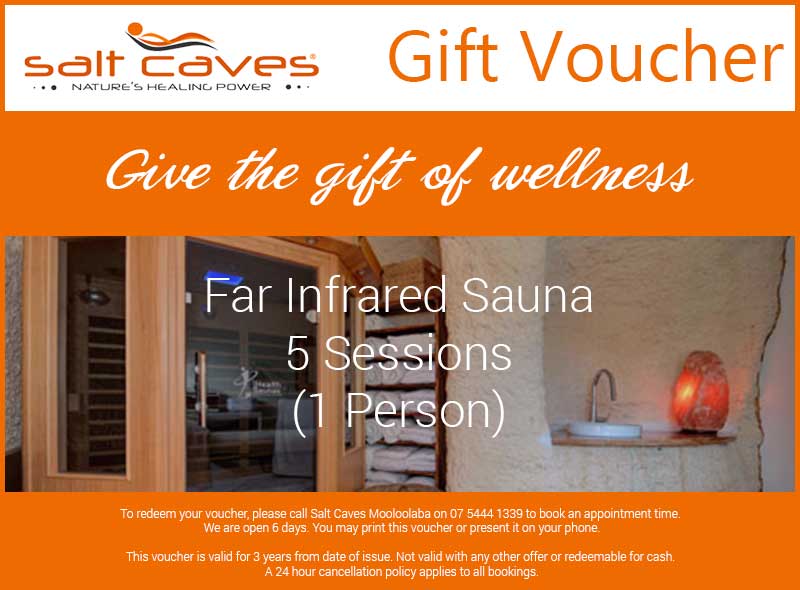 Far Infrared Sauna Gift Voucher 5 Sessions (1 Person)